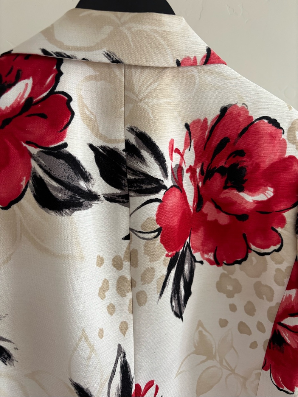 Vintage Y2K Alfred Dunner Red Floral Statement Blazer Size 12 - Picture 6 of 7